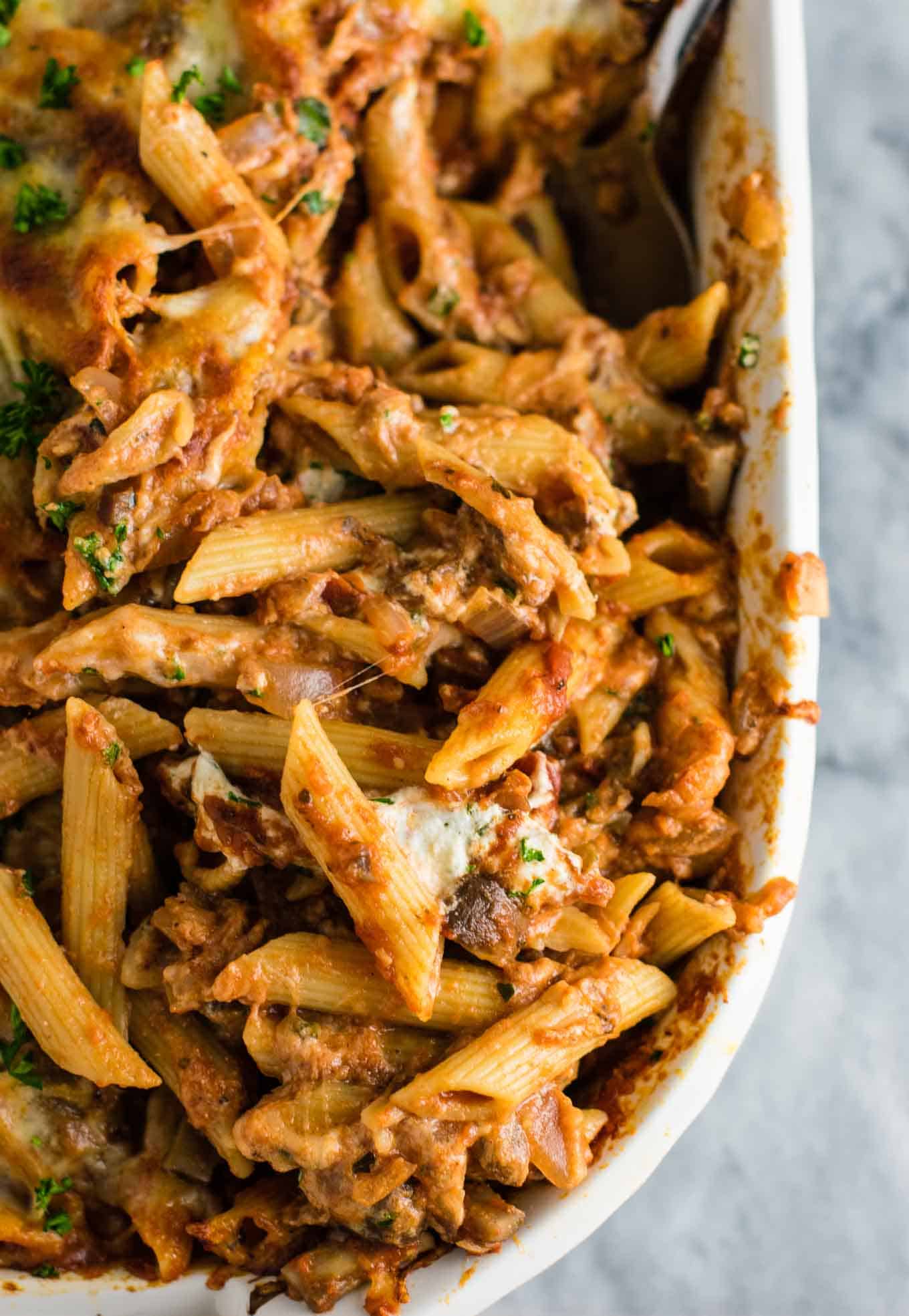 Meatless Million Dollar Baked Ziti Recipe - Build Your Bite