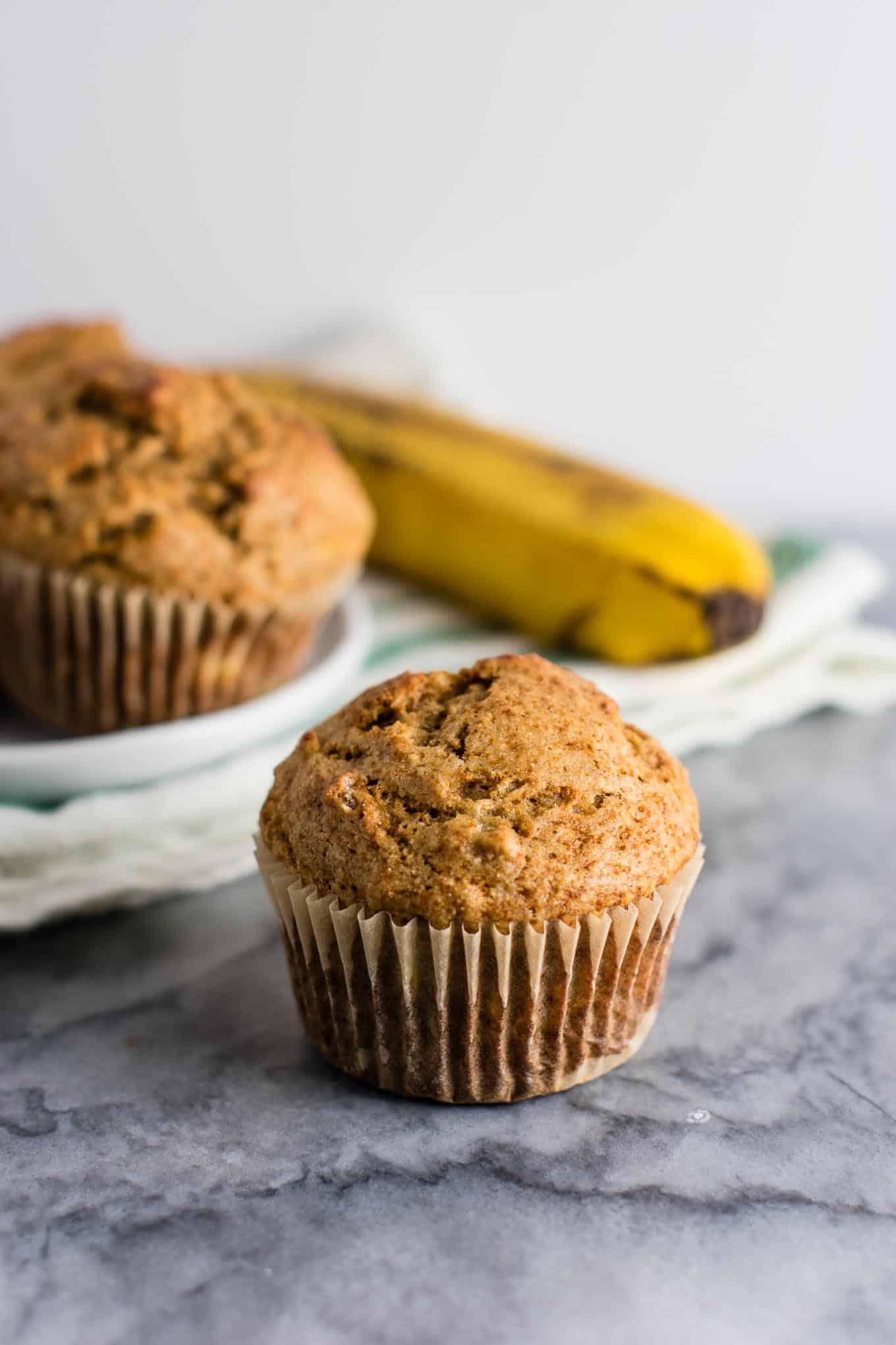 Whole Wheat Banana Bread Muffins Recipe (naturally sweetened) A wholesome snack or breakfast that both kids and adults will love! #wholewheat #bananabreadmuffins #healthybreakfast #muffins #bananabread