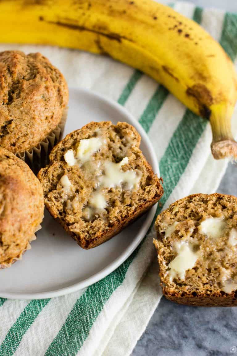 Whole Wheat Banana Bread Muffins Recipe - naturally sweetened