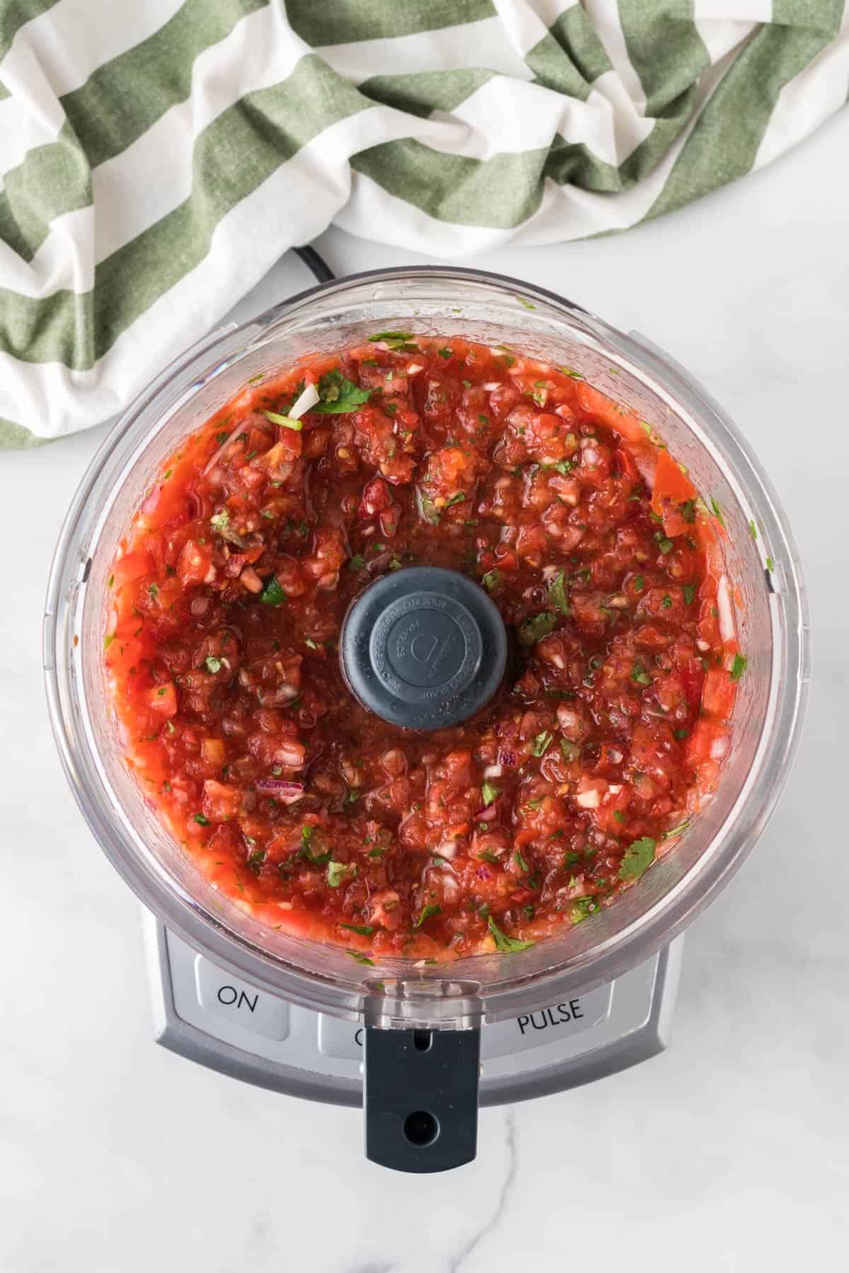 salsa in the food processor mixed together