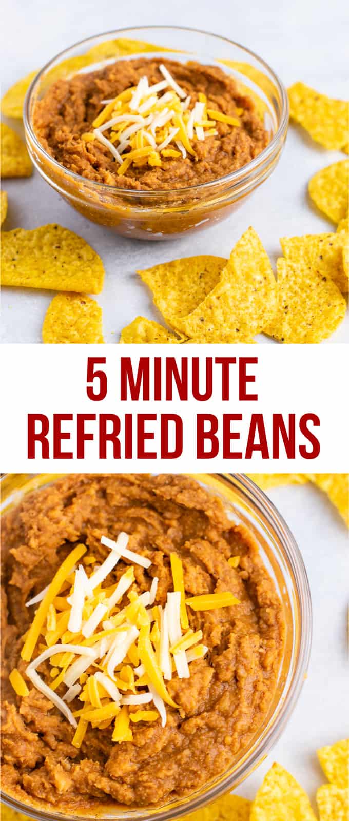 How to make refried beans (5 minute refried beans recipe) - so easy and I make these all the time! #refriedbeans #easyrecipe #mexican #homemaderefriedbeans #vegan #vegetarian #dinner #dinnerrecipe