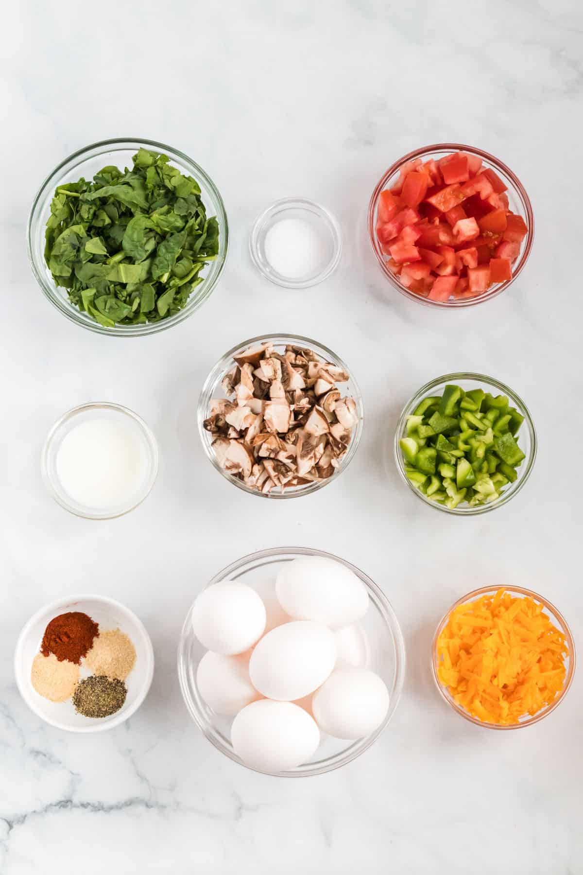 ingredients to make egg muffin cups