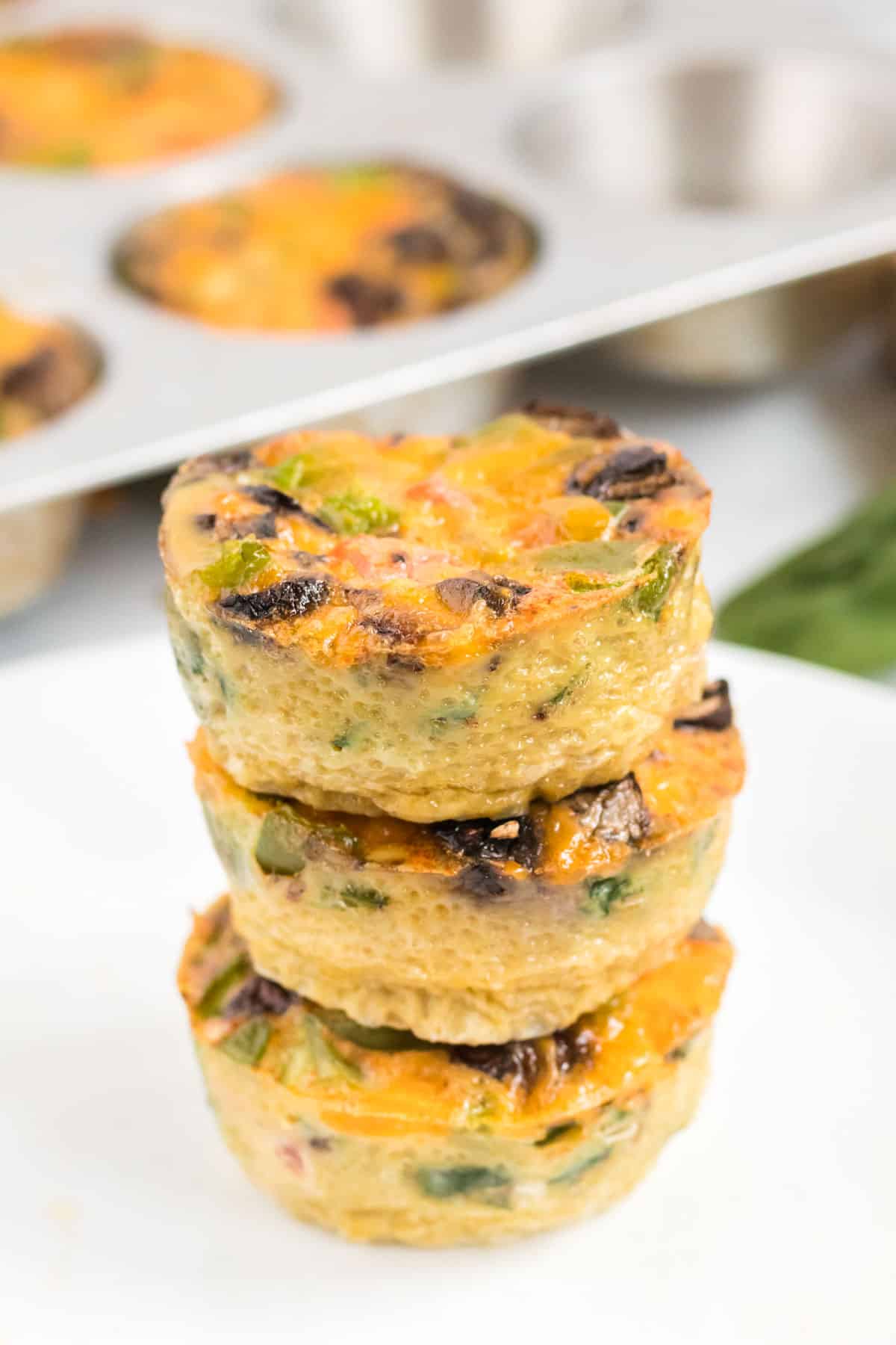 stacked egg muffins