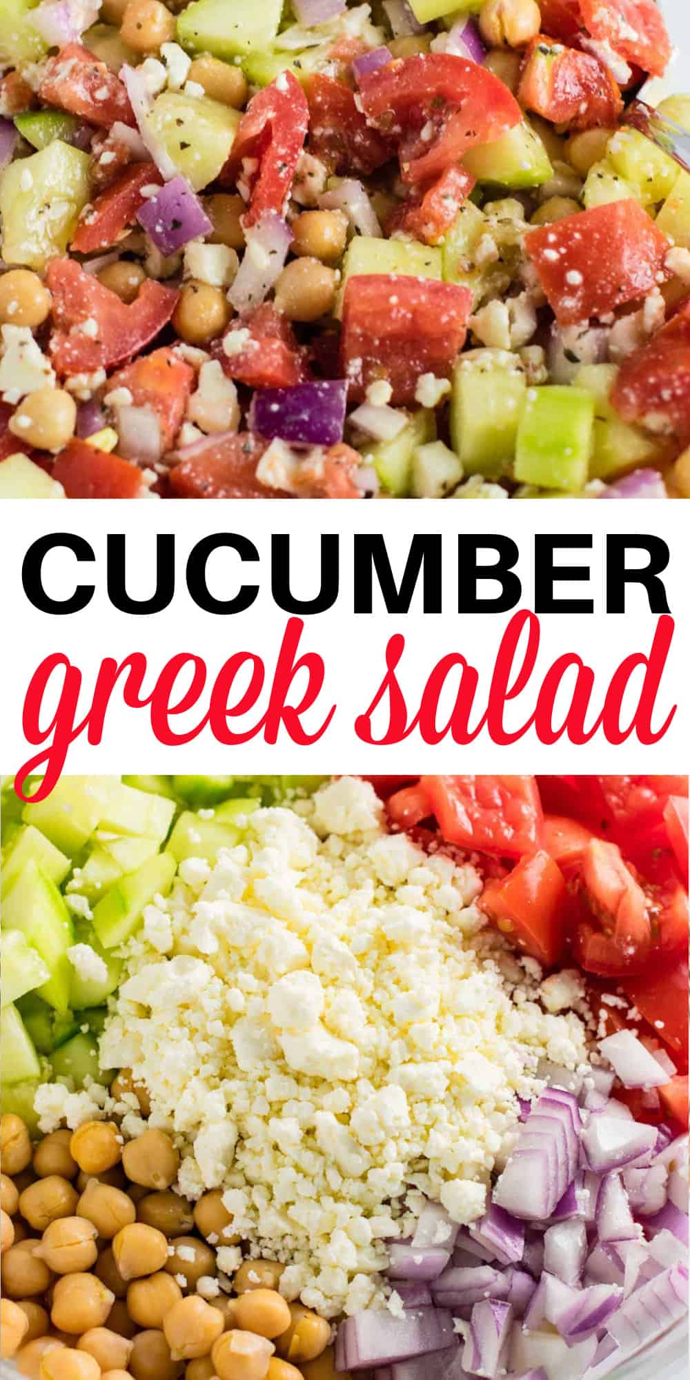 image with text "cucumber greek salad"