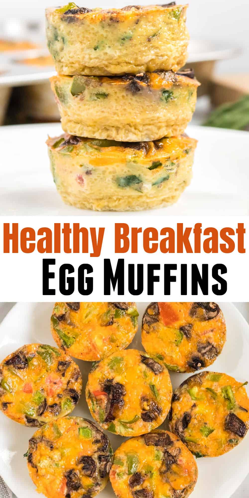 image with text "healthy breakfast egg muffins"