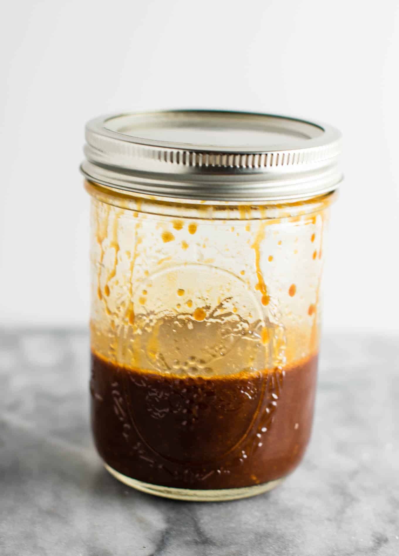 stir fry sauce in a mason jar with a lid
