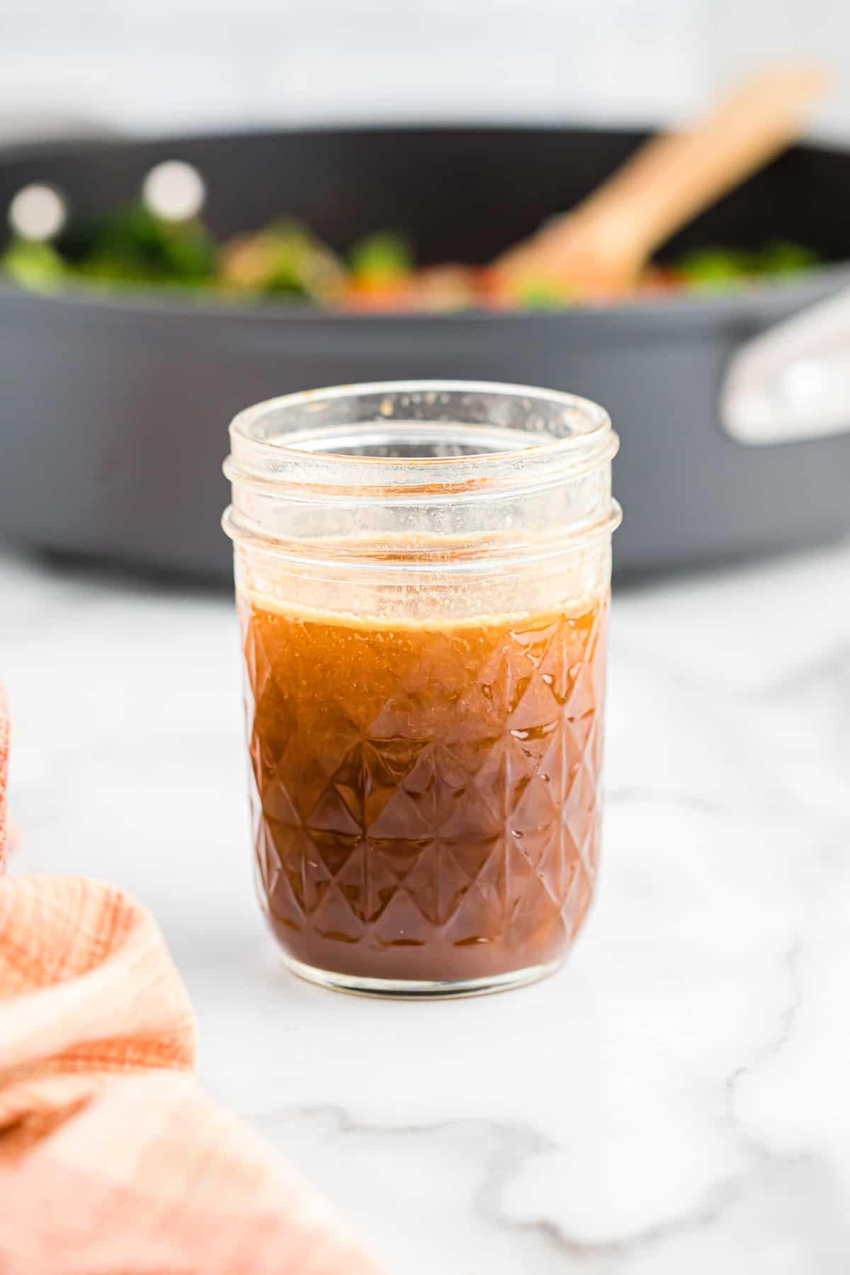 stir fry sauce in a mason jar