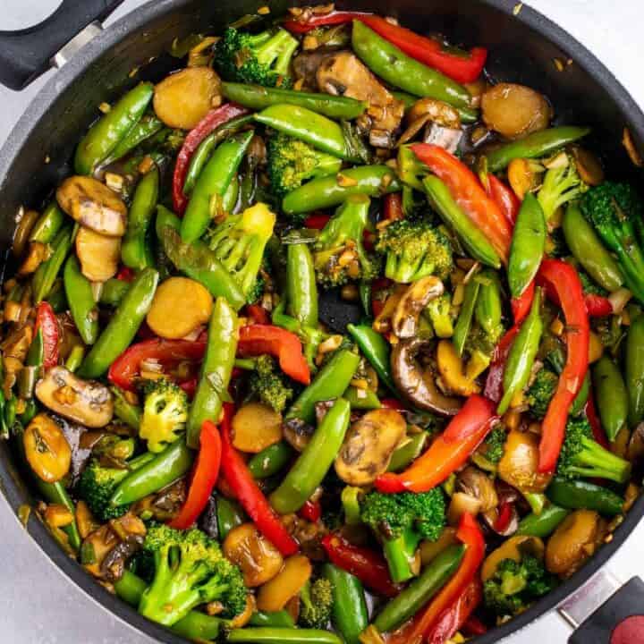 stir fry vegetables in a skillet