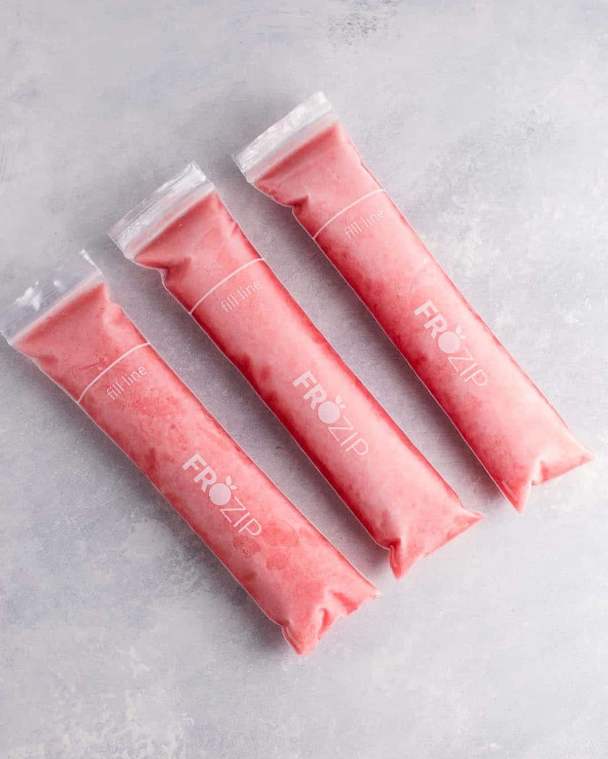 Strawberry pineapple freezer pops 
