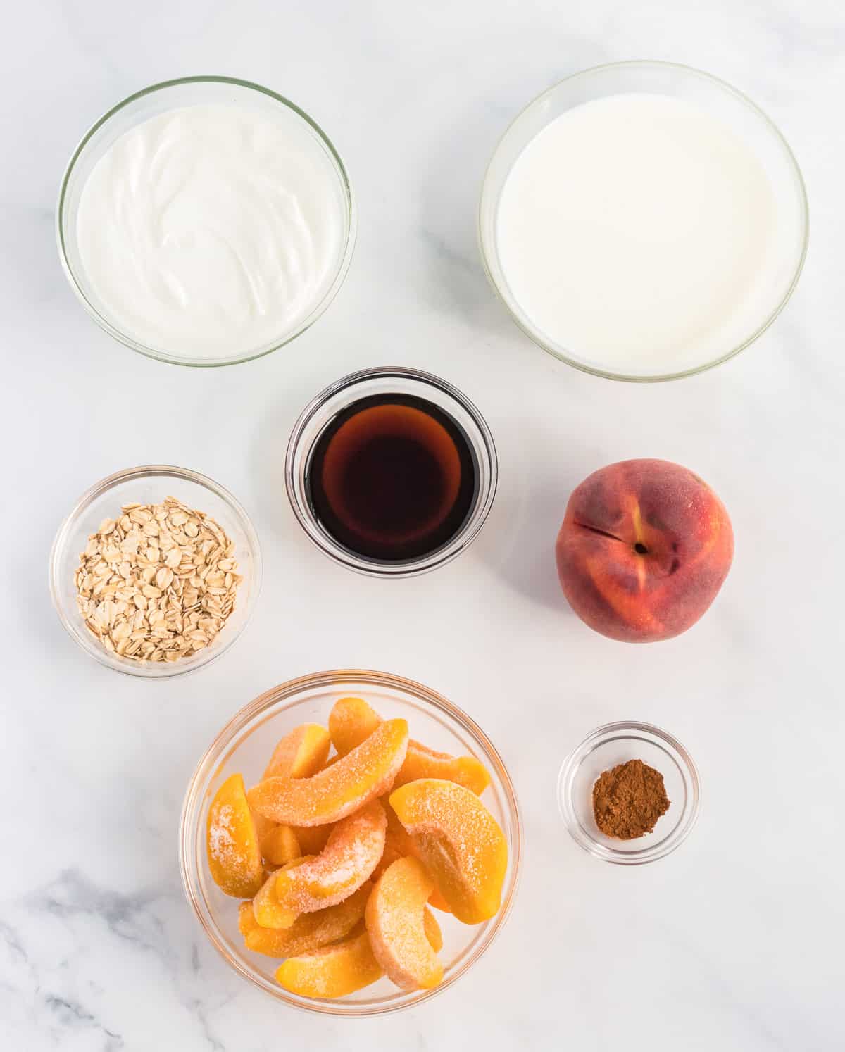 ingredients needed to make a peach smoothie