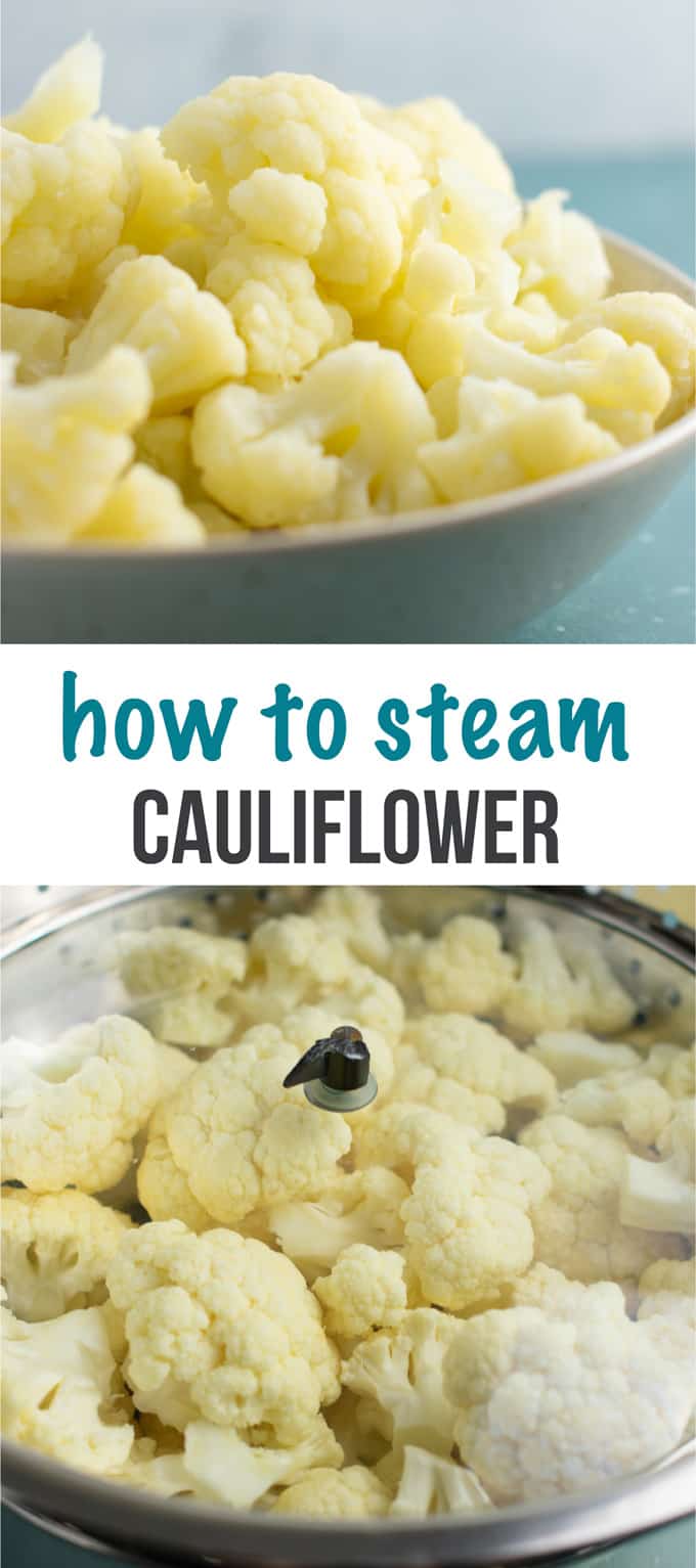 image with text "how to steam cauliflower"