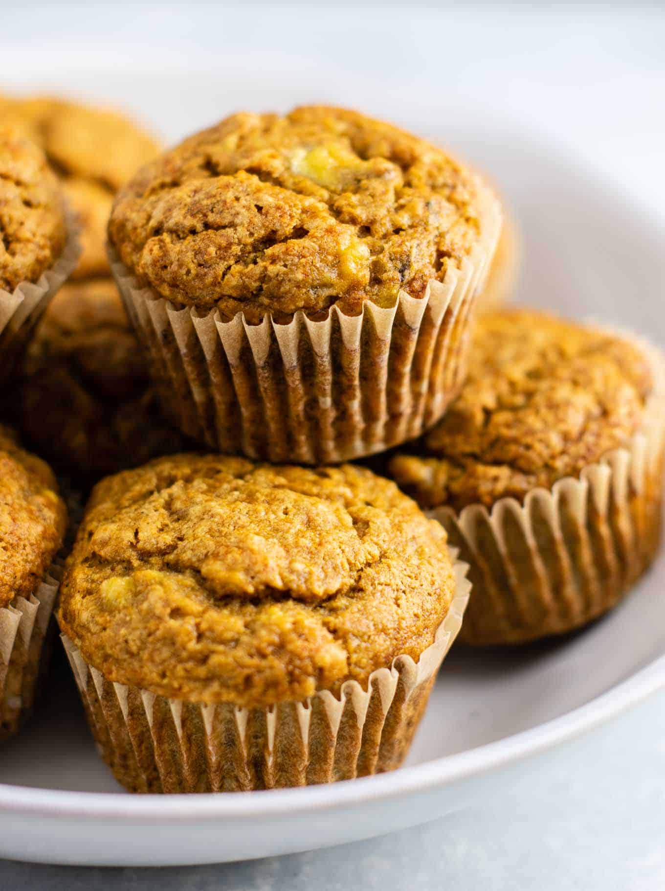 vegan muffins with mashed banana