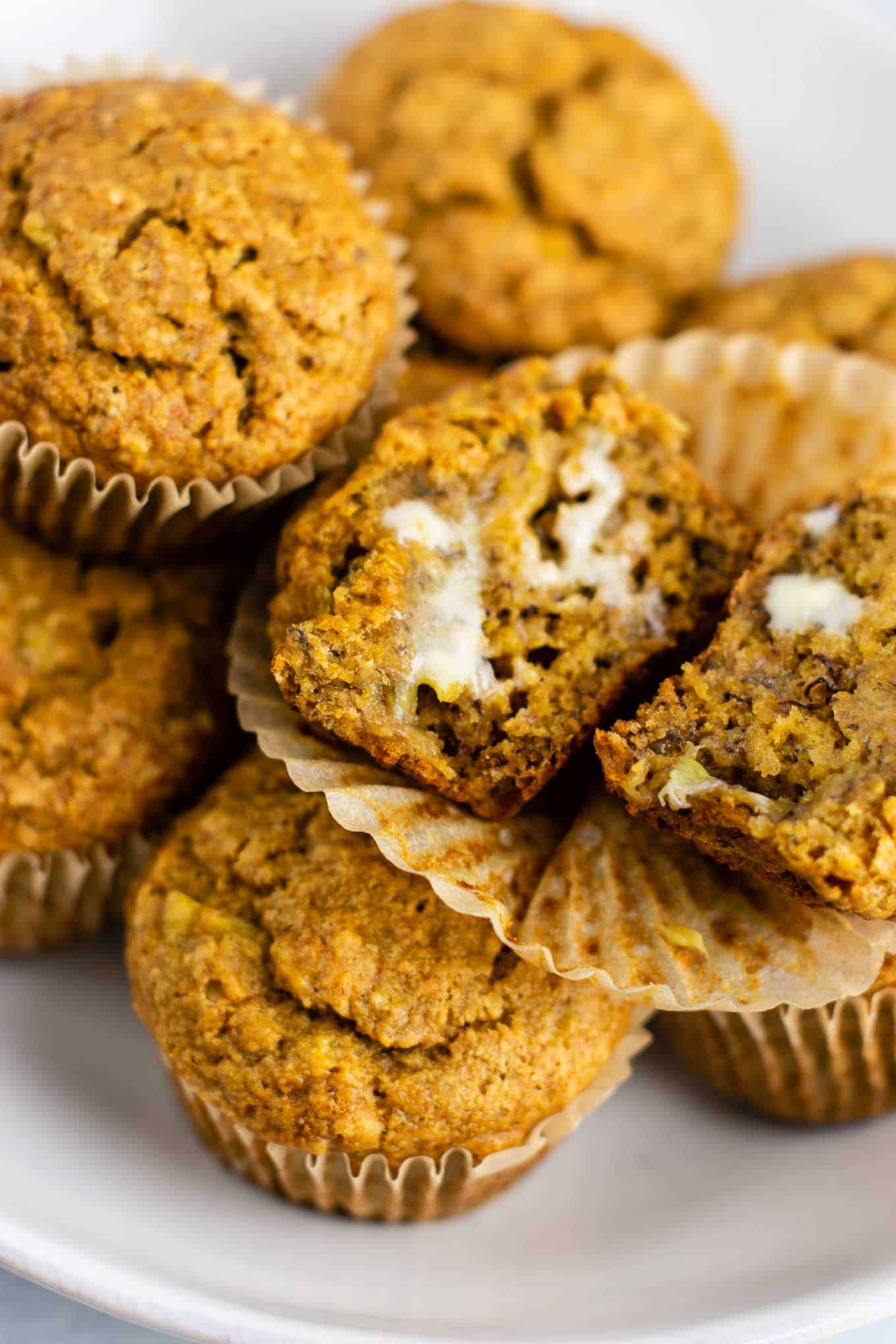 vegan butter on vegan muffins