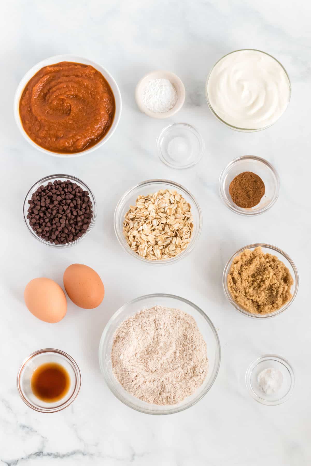 ingredients to make healthy pumpkin muffins