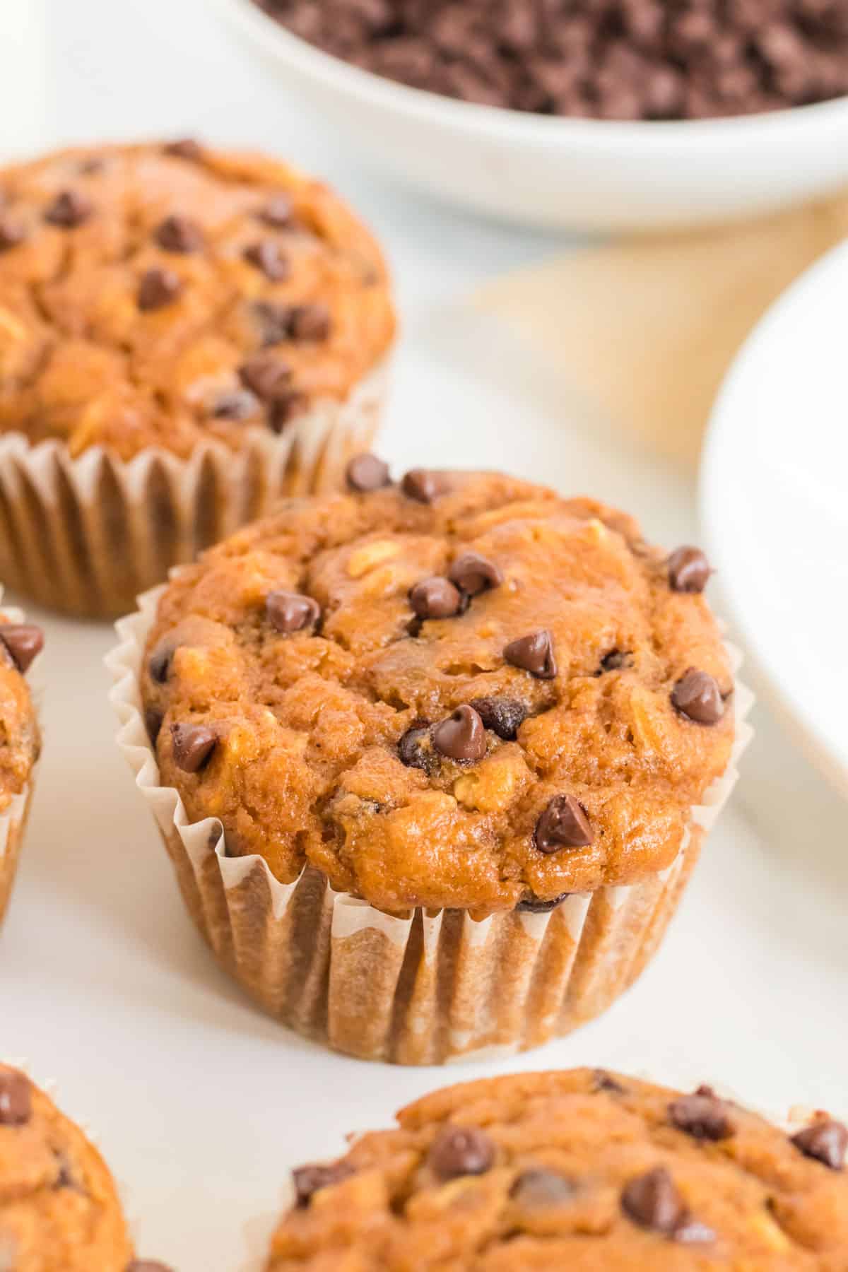 healthy chocolate pumpkin muffins