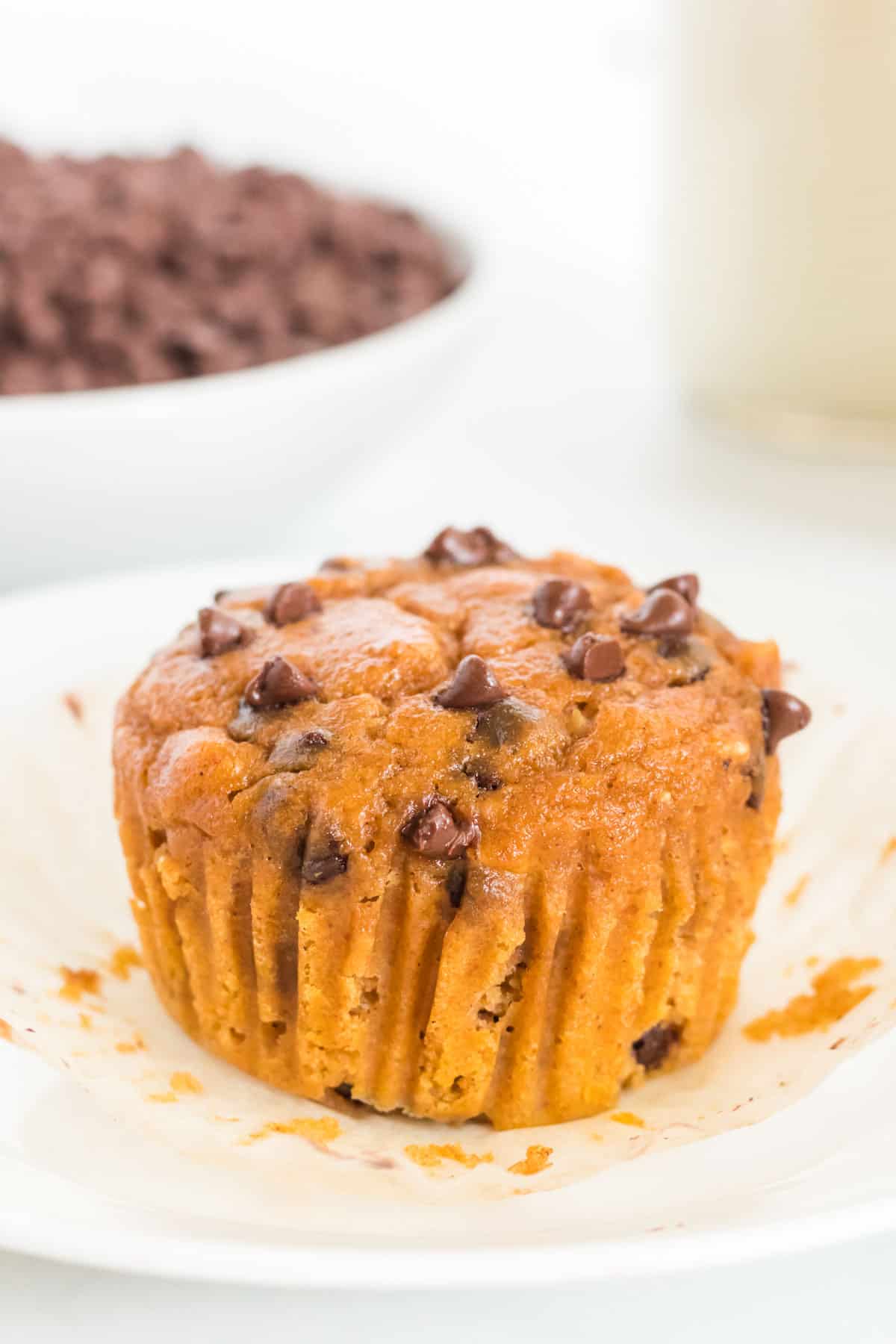 pumpkin muffin outside of the liner