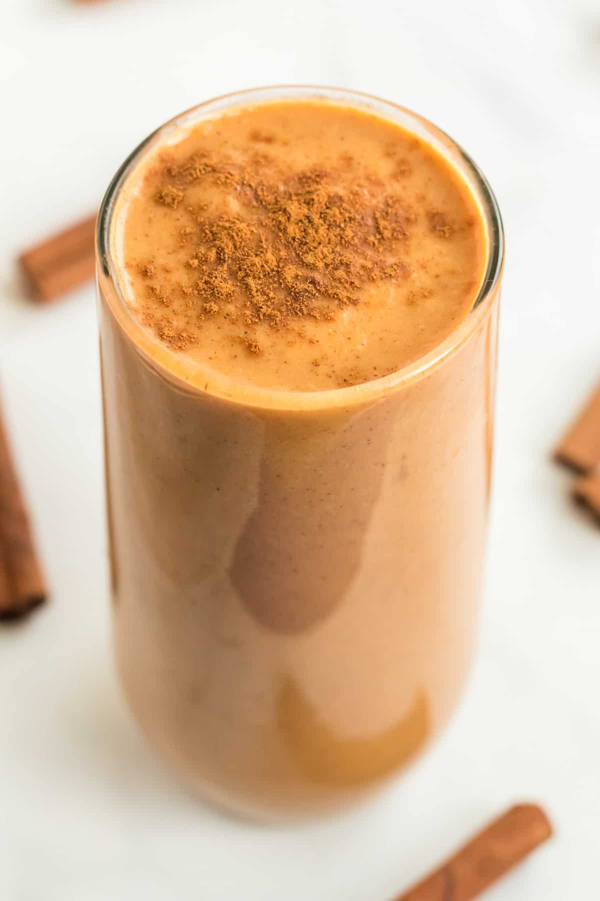 sweet potato smoothie topped with cinnamon