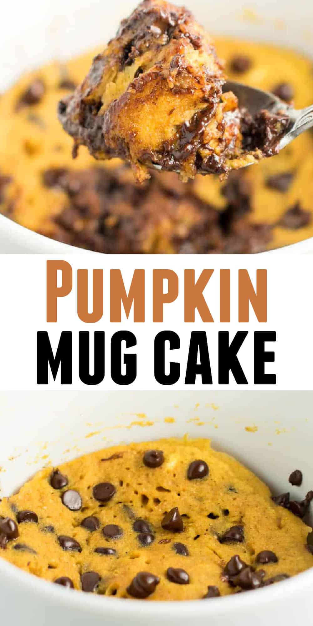 image with text "pumpkin mug cake"