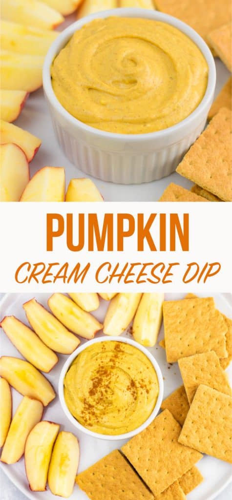 Pumpkin cream cheese dip recipe – perfect for fall! #pumpkindip #pumpkincreamcheesedip #diprecipe #fallrecipe #pumpkin #pumpkinrecipe