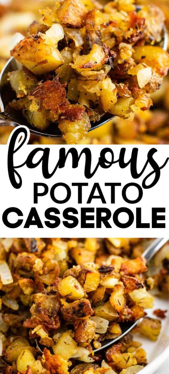 image with text "famous potato casserole"