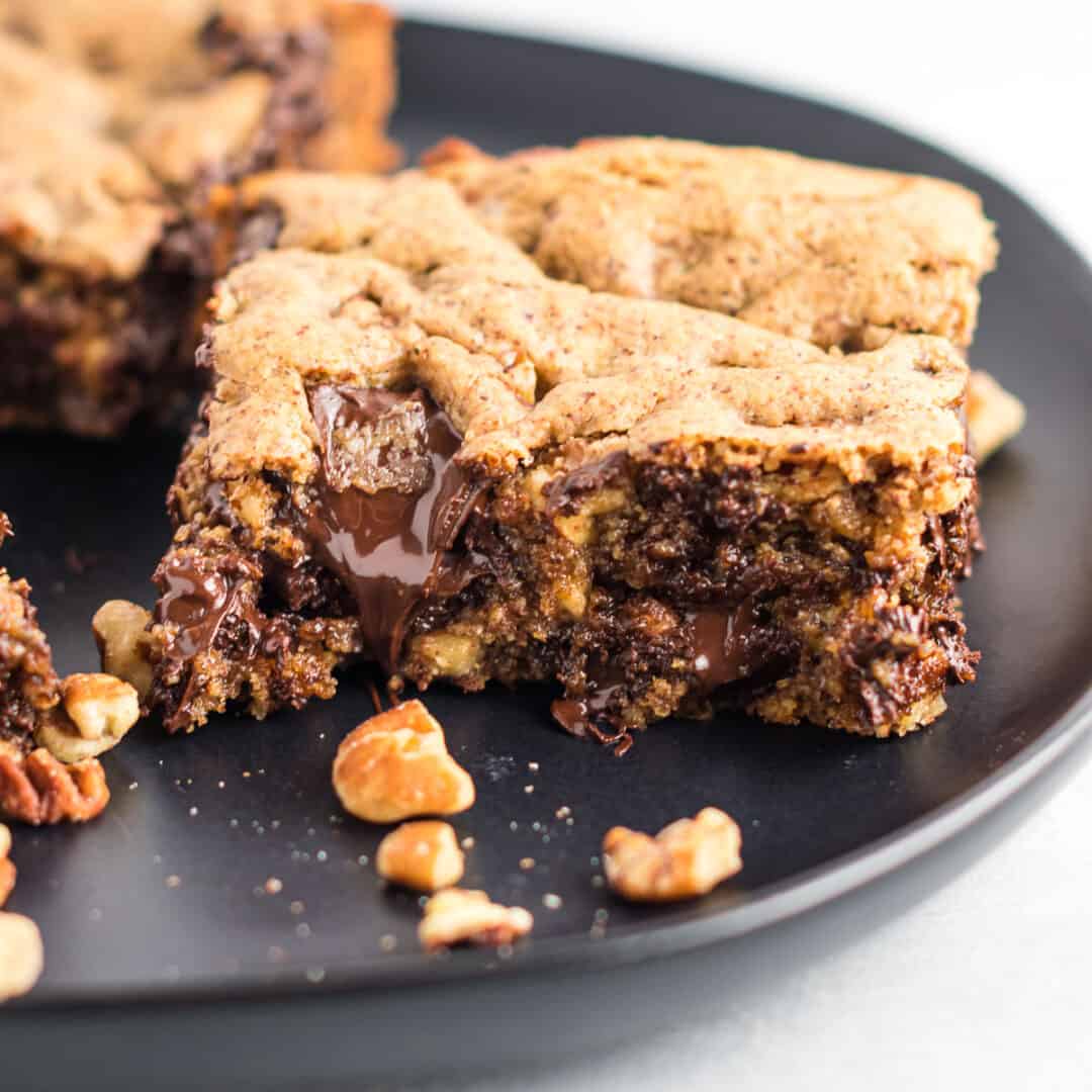 Dark Chocolate Pecan Cookie Bars Recipe Build Your Bite