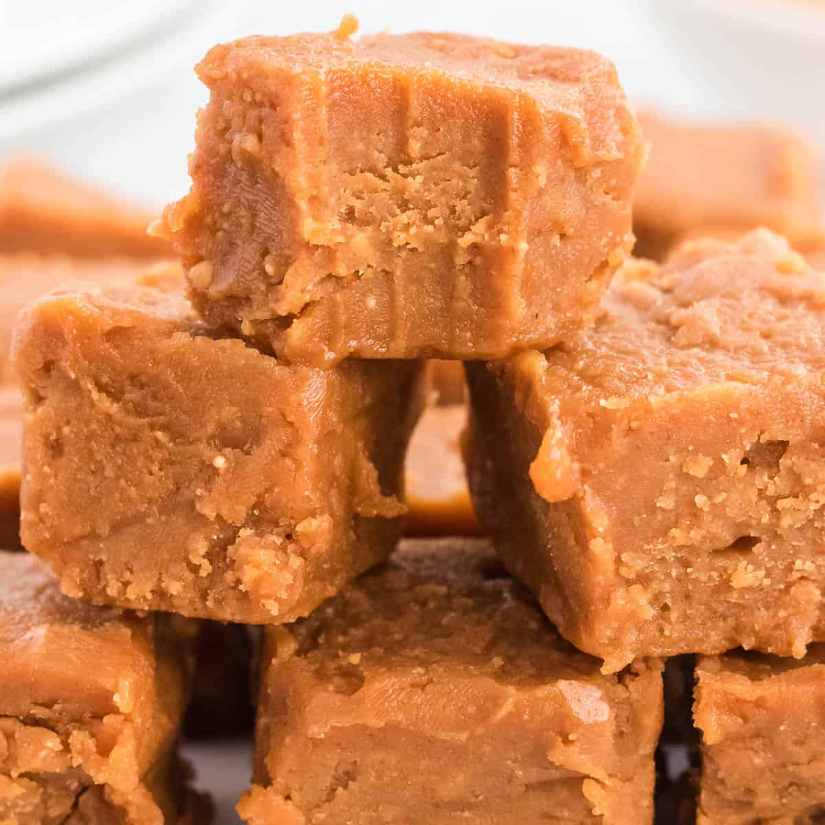 peanut butter fudge with a bite taken out