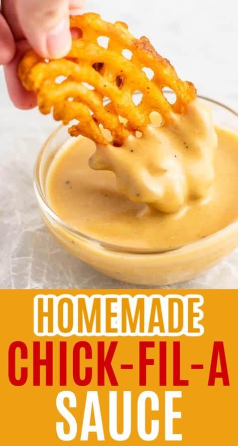 image with text "homemade chick fil a sauce"