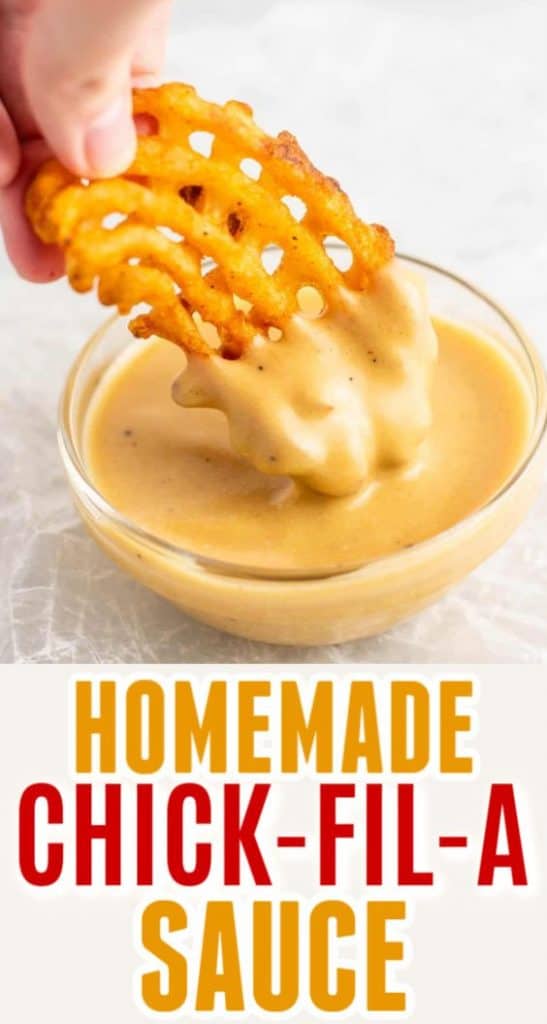 image with text "homemade chick fil a sauce"