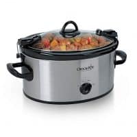 Crock-Pot 6-Quart Cook & Carry Manual Portable Slow Cooker, Stainless Steel
