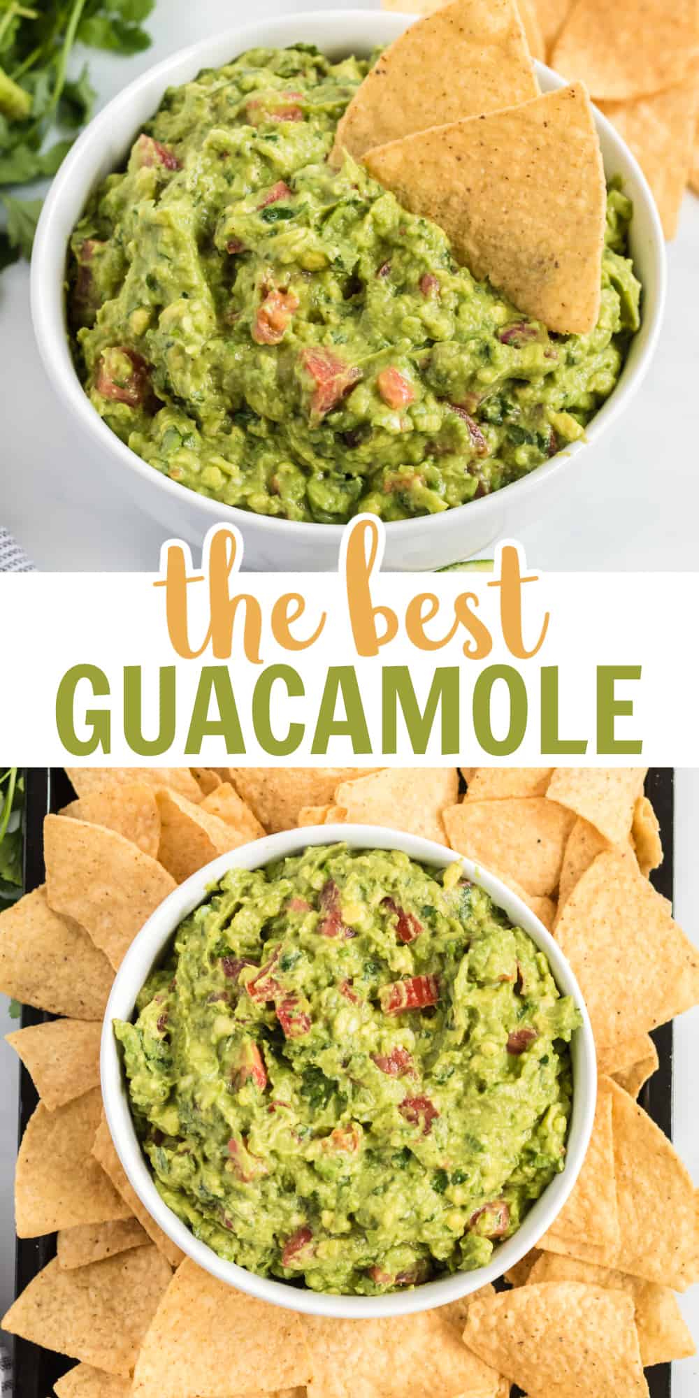 image with text "the best guacamole"