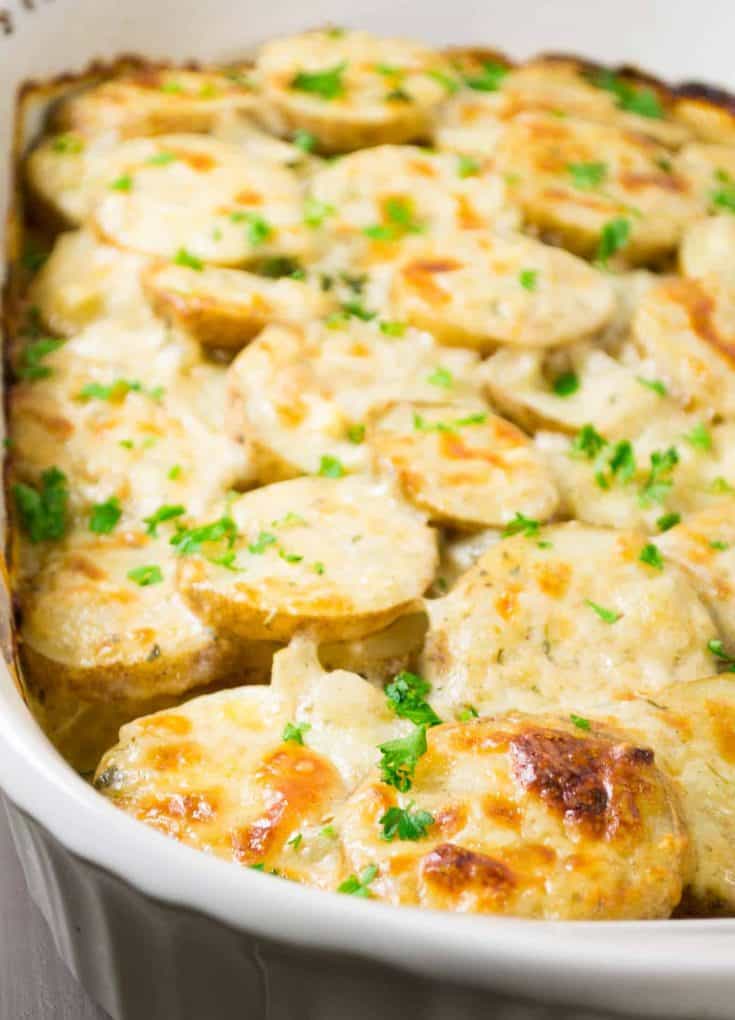 Parmesan and White Cheddar Scalloped Potatoes