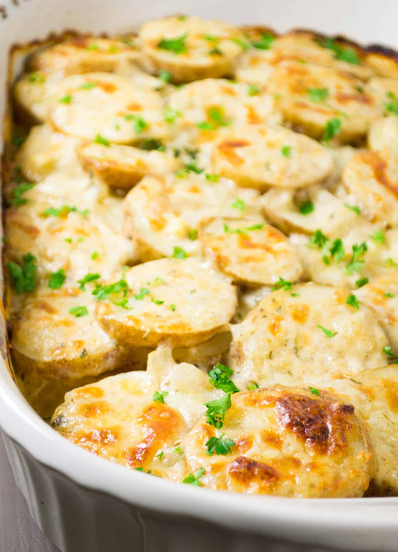 Parmesan and White Cheddar Scalloped Potatoes Recipe