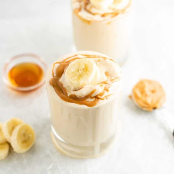 peanut butter banana smoothie with yogurt