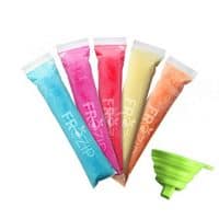 Frozip 125 Disposable Ice Popsicle Mold Bags| BPA Free Freezer Tubes With Zip Seals Comes With A Funnel