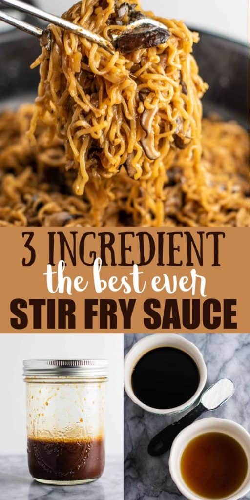 image with text "3 ingredient the best ever stir fry sauce"