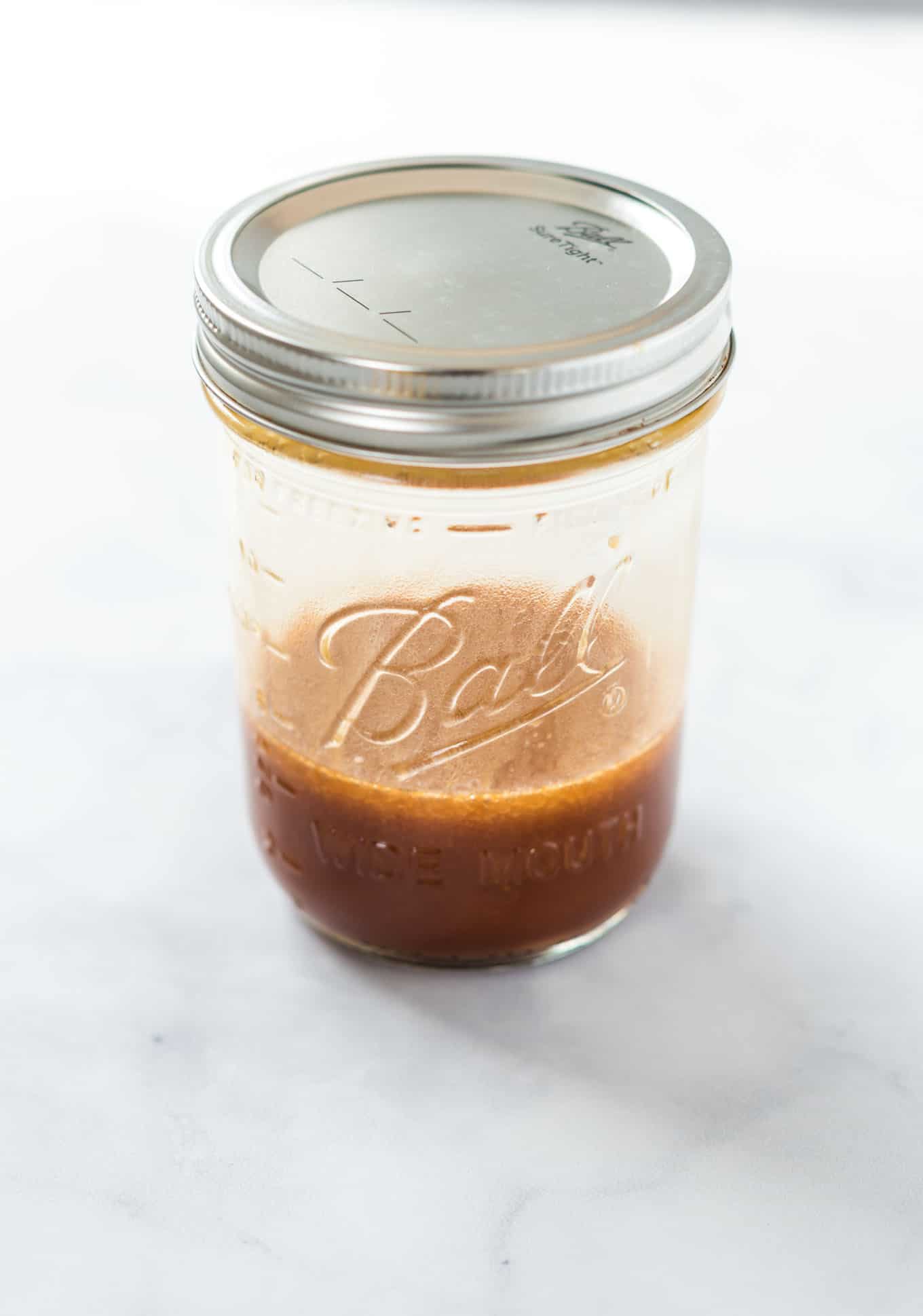 stir fry sauce in a mason jar with a lid