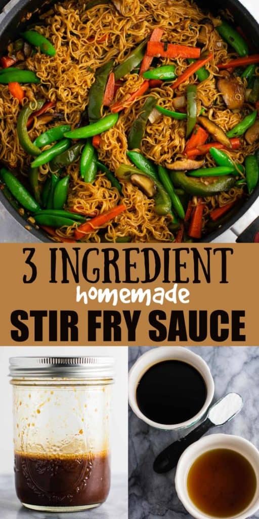 image with text "3 ingredient homemade stir fry sauce"