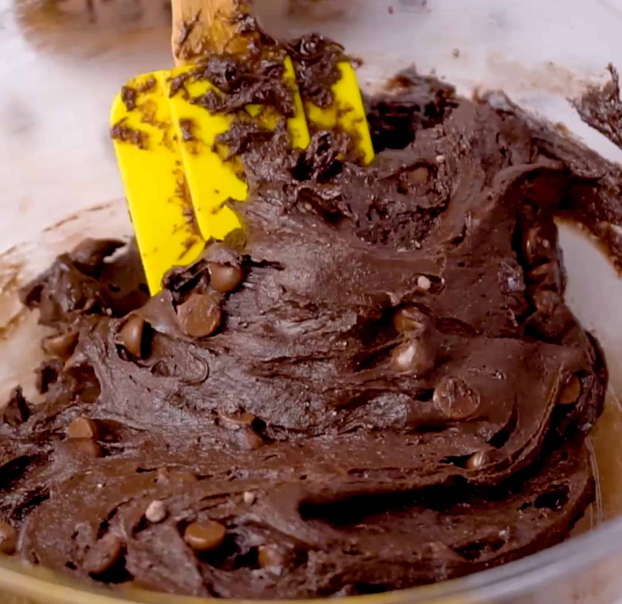 cake mix brownie batter in a bowl