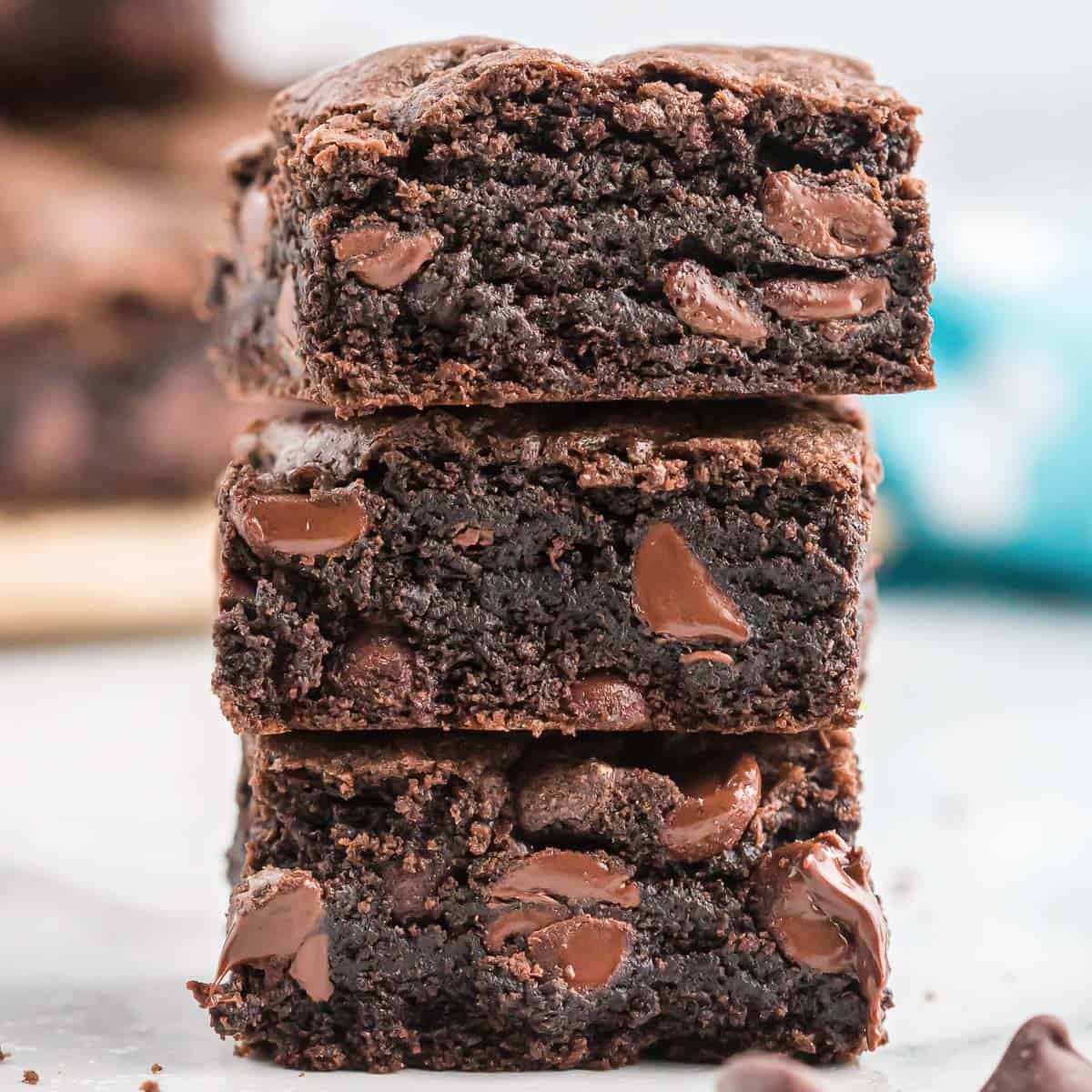 cake mix brownies stacked
