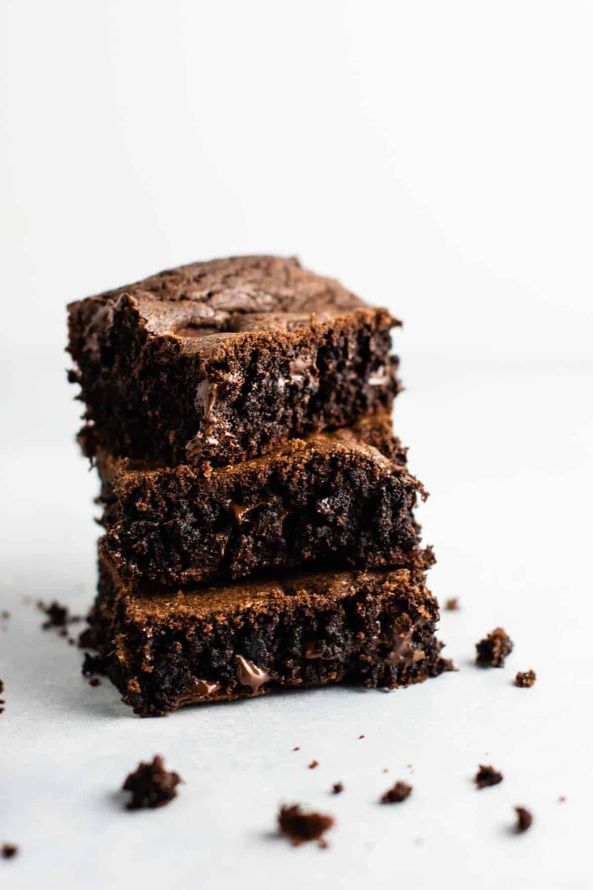 three brownies stacked on top of each other