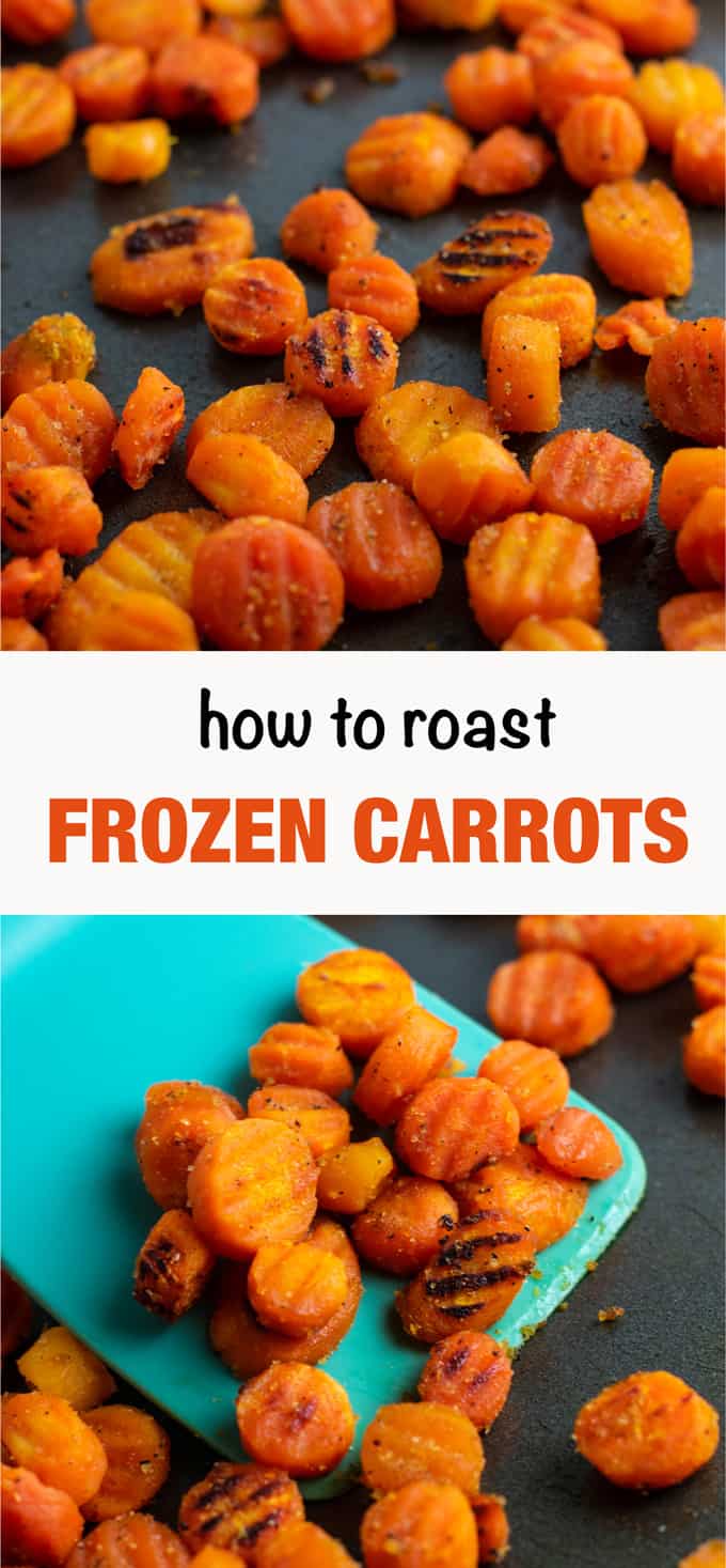 image with text "how to roast frozen carrots"