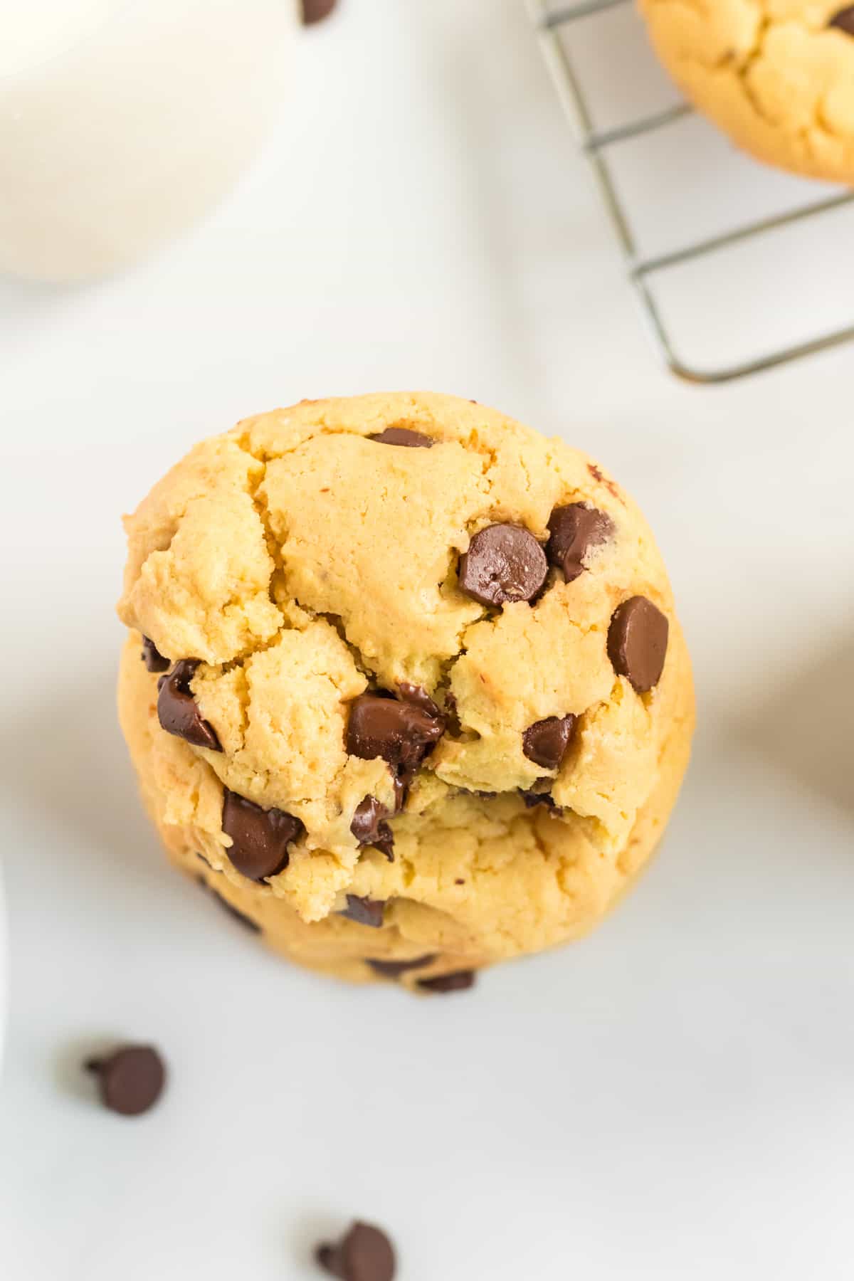 yellow cake mix cookies from an overhead view