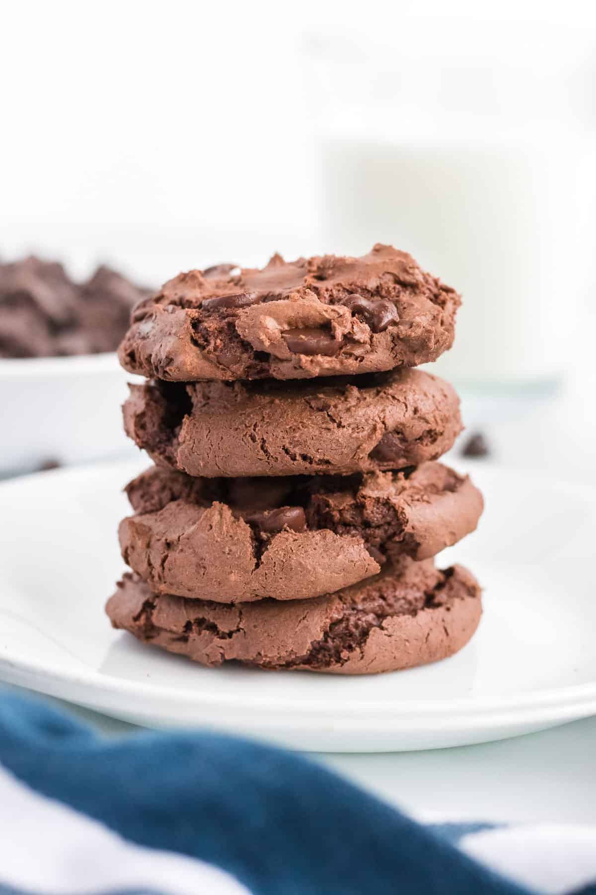 stacked chocolate cake mix cookies