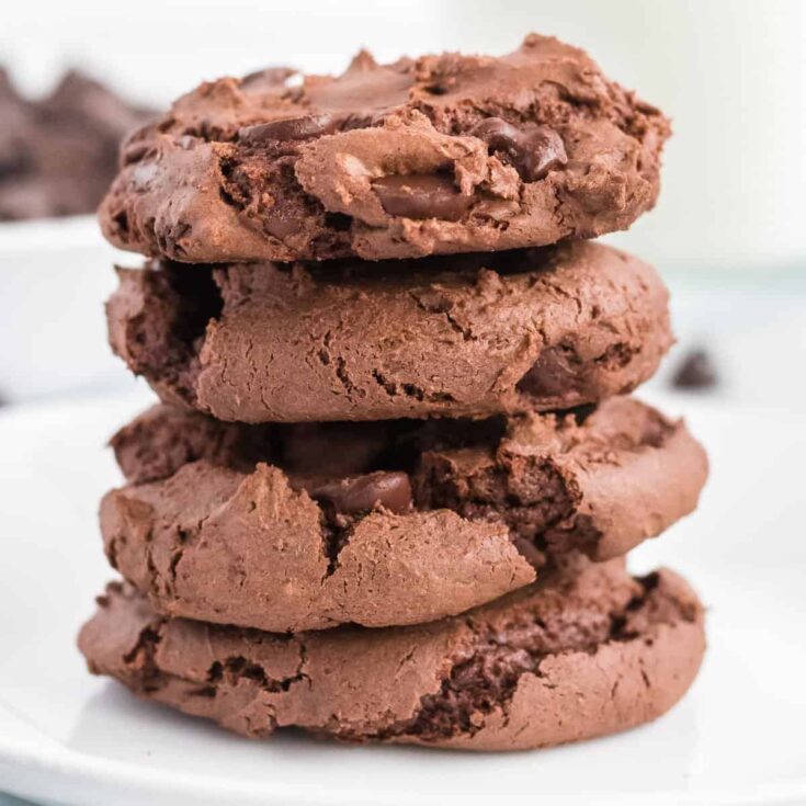 stacked chocolate cake mix cookies