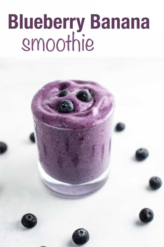 image with text "blueberry banana smoothie"