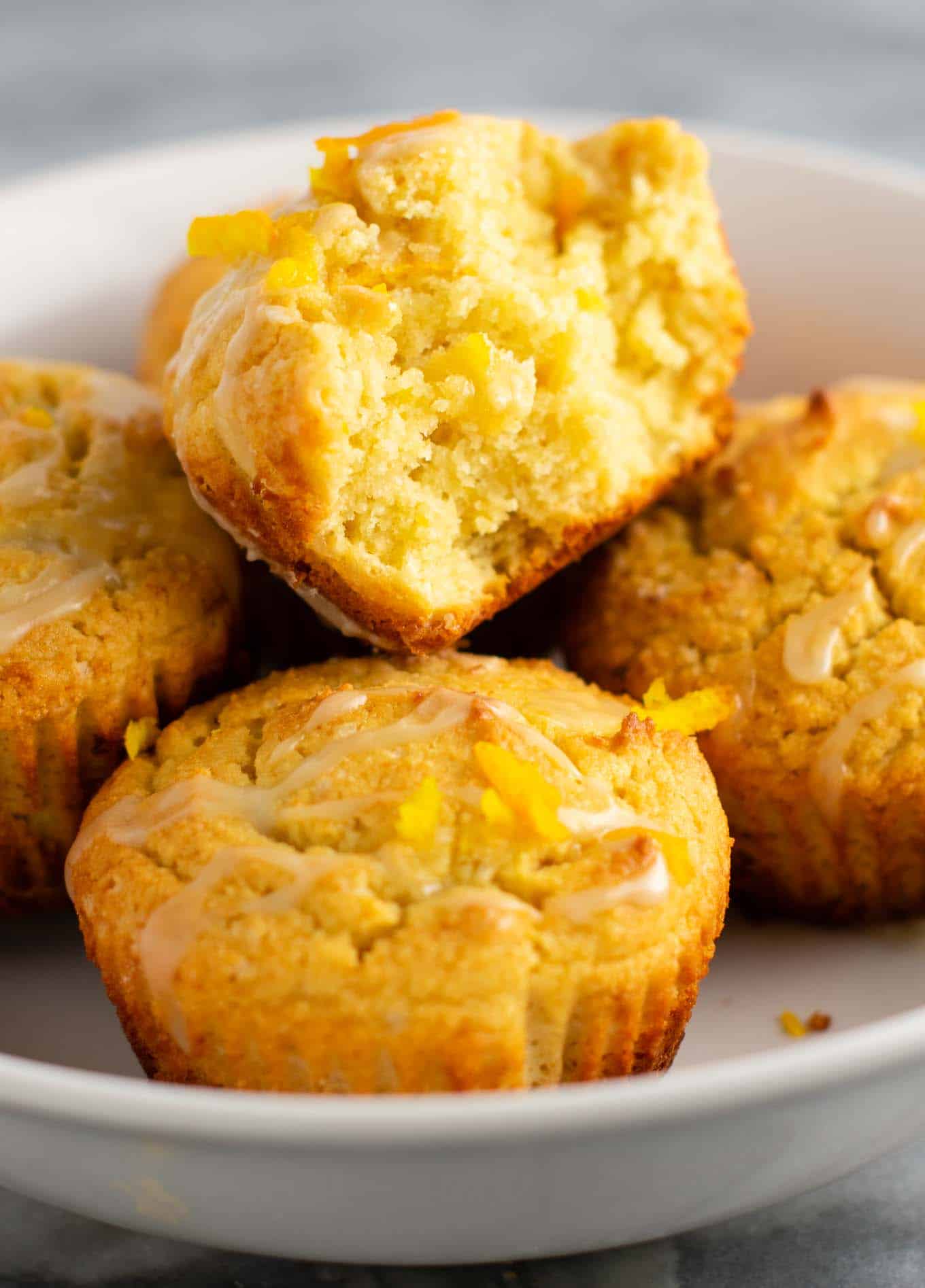 Gluten free muffins recipe with sweet orange glaze 