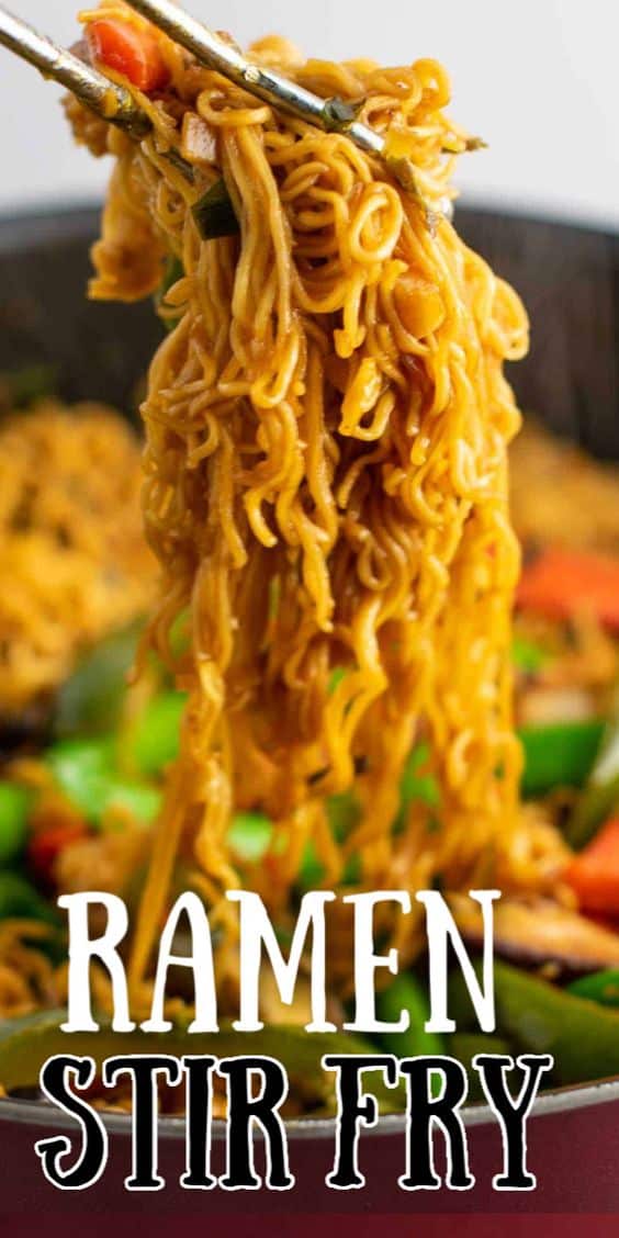 image with text "ramen stir fry"
