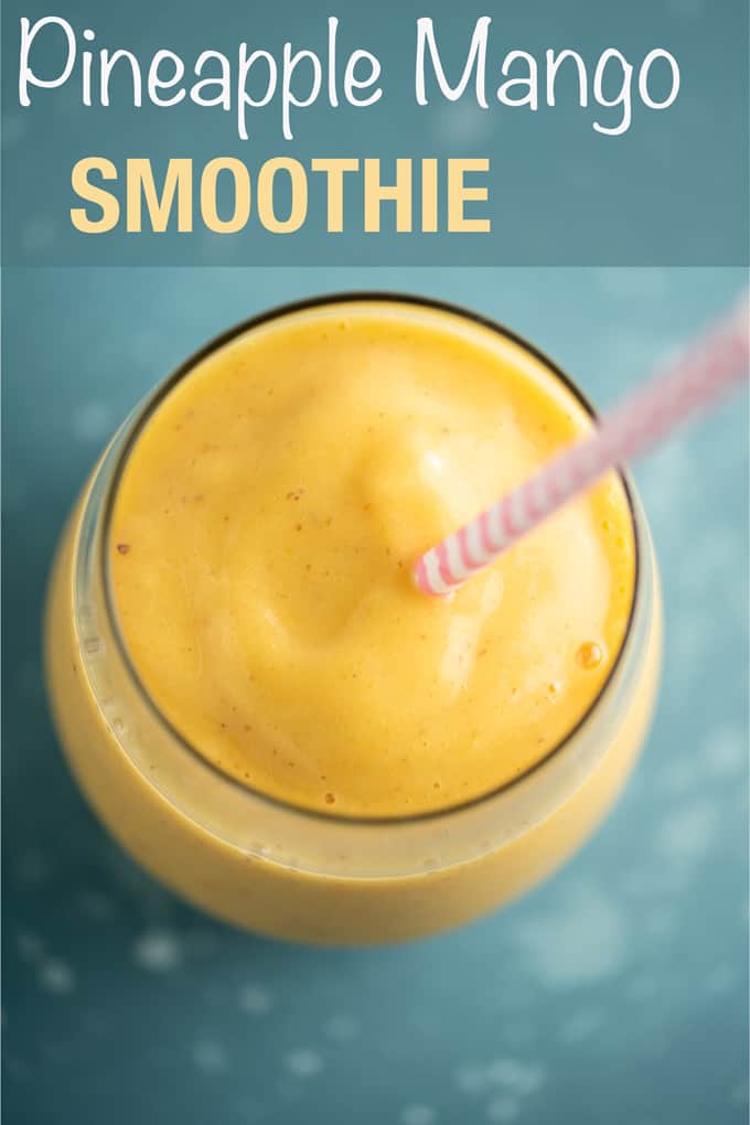 image with text "pineapple mango smoothie"