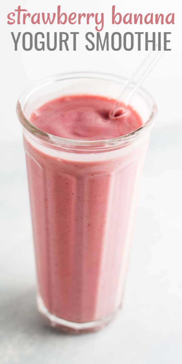 image with text "strawberry banana yogurt smoothie"