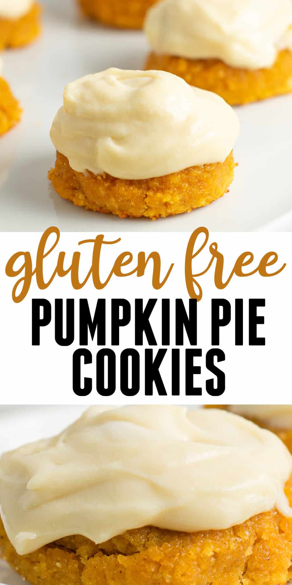 image with text "gluten free pumpkin pie cookies"